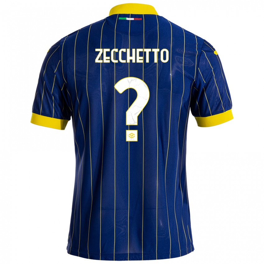 Kinder Leonardo Zecchetto #0 Blau Gelb Heimtrikot Trikot 2024/25 T-Shirt