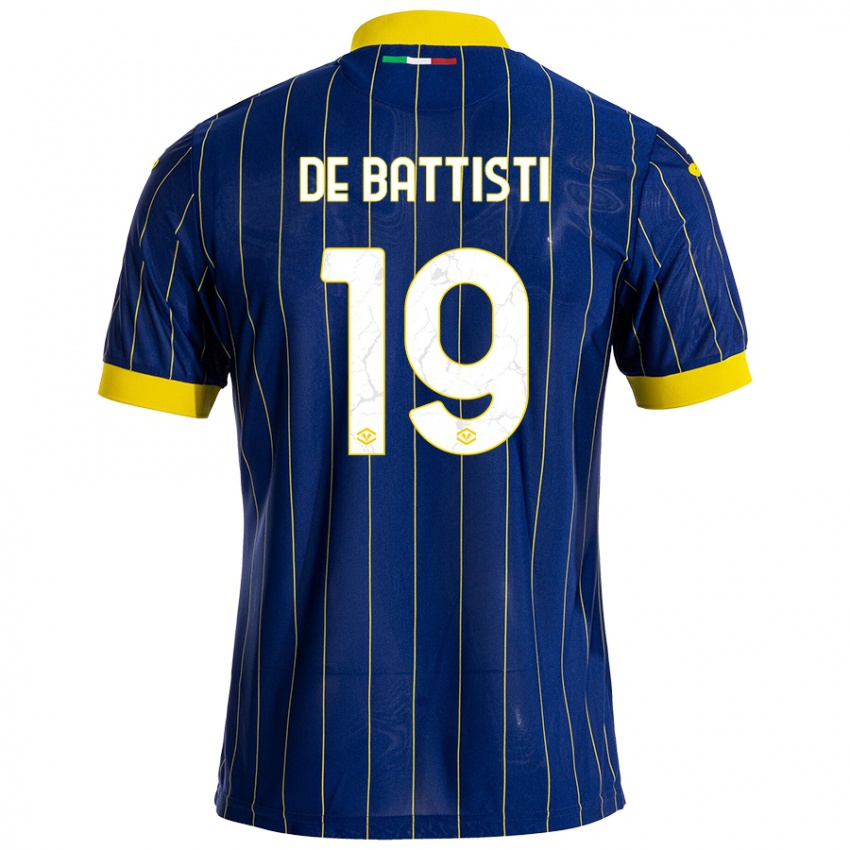 Kinder Davide De Battisti #19 Blau Gelb Heimtrikot Trikot 2024/25 T-Shirt