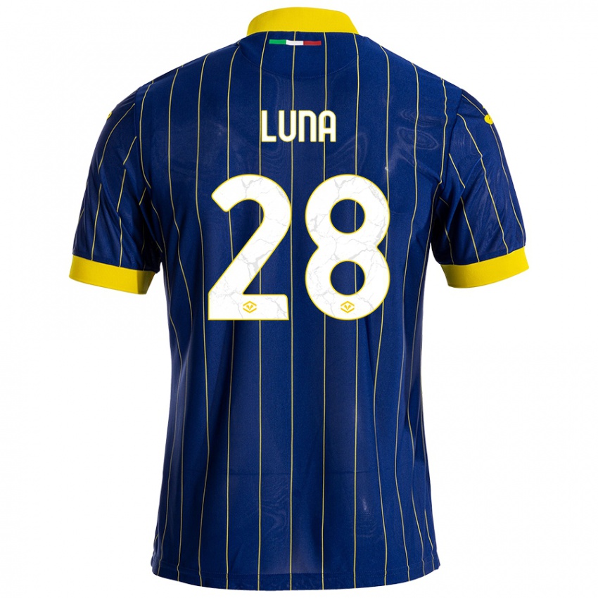 Kinder Agustín Luna #28 Blau Gelb Heimtrikot Trikot 2024/25 T-Shirt