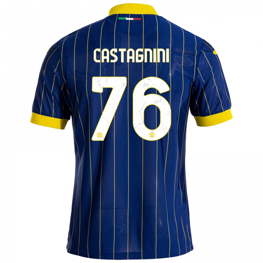 Kinder Mirko Castagnini #76 Blau Gelb Heimtrikot Trikot 2024/25 T-Shirt