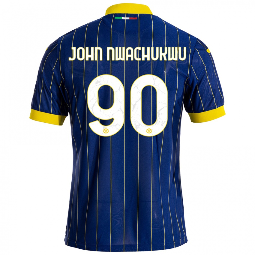 Kinder Samuel John Nwachukwu #90 Blau Gelb Heimtrikot Trikot 2024/25 T-Shirt