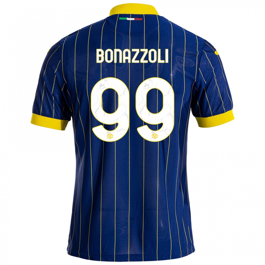 Kinder Federico Bonazzoli #99 Blau Gelb Heimtrikot Trikot 2024/25 T-Shirt