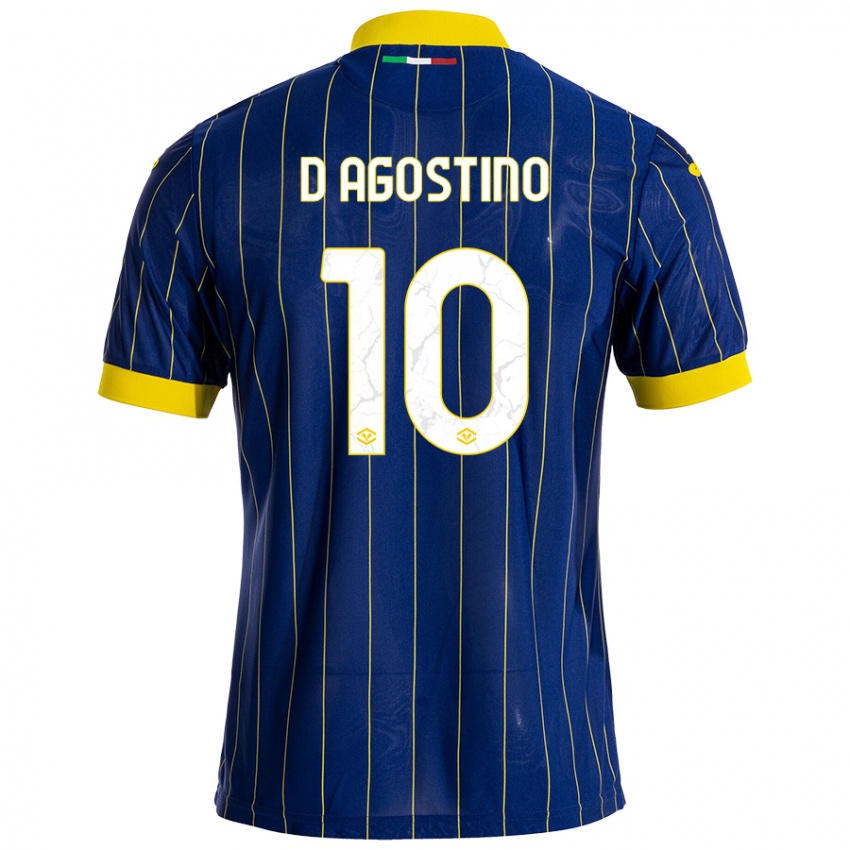 Kinder Samuele D'agostino #10 Blau Gelb Heimtrikot Trikot 2024/25 T-Shirt