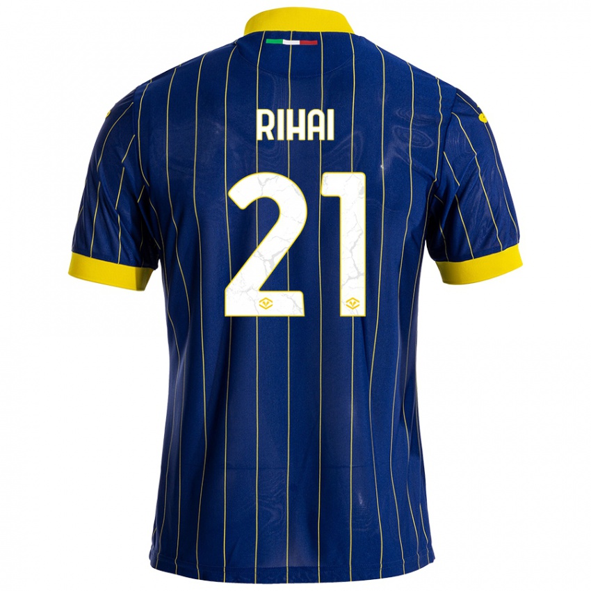 Kinder Aiman Rihai #21 Blau Gelb Heimtrikot Trikot 2024/25 T-Shirt