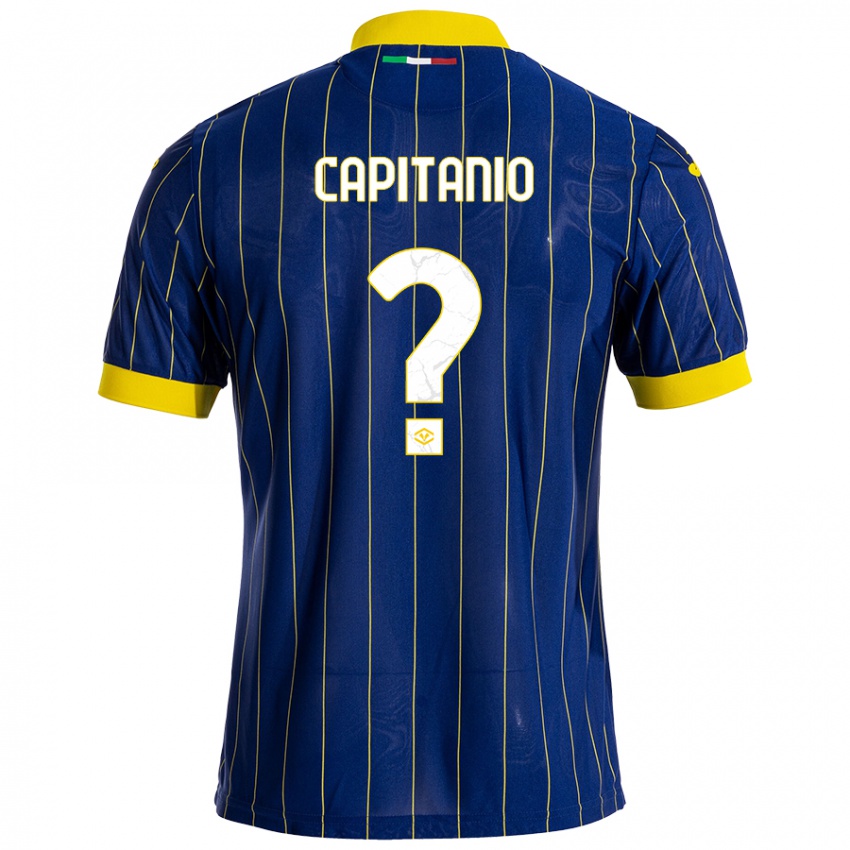 Kinder Alex Capitanio #0 Blau Gelb Heimtrikot Trikot 2024/25 T-Shirt