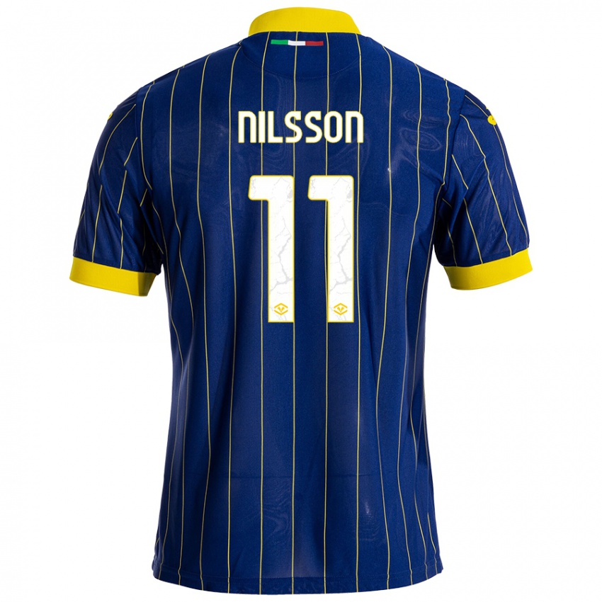 Kinder Sara Nilsson #11 Blau Gelb Heimtrikot Trikot 2024/25 T-Shirt