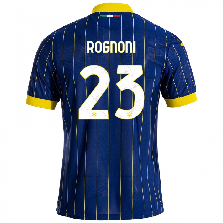 Kinder Alessia Rognoni #23 Blau Gelb Heimtrikot Trikot 2024/25 T-Shirt