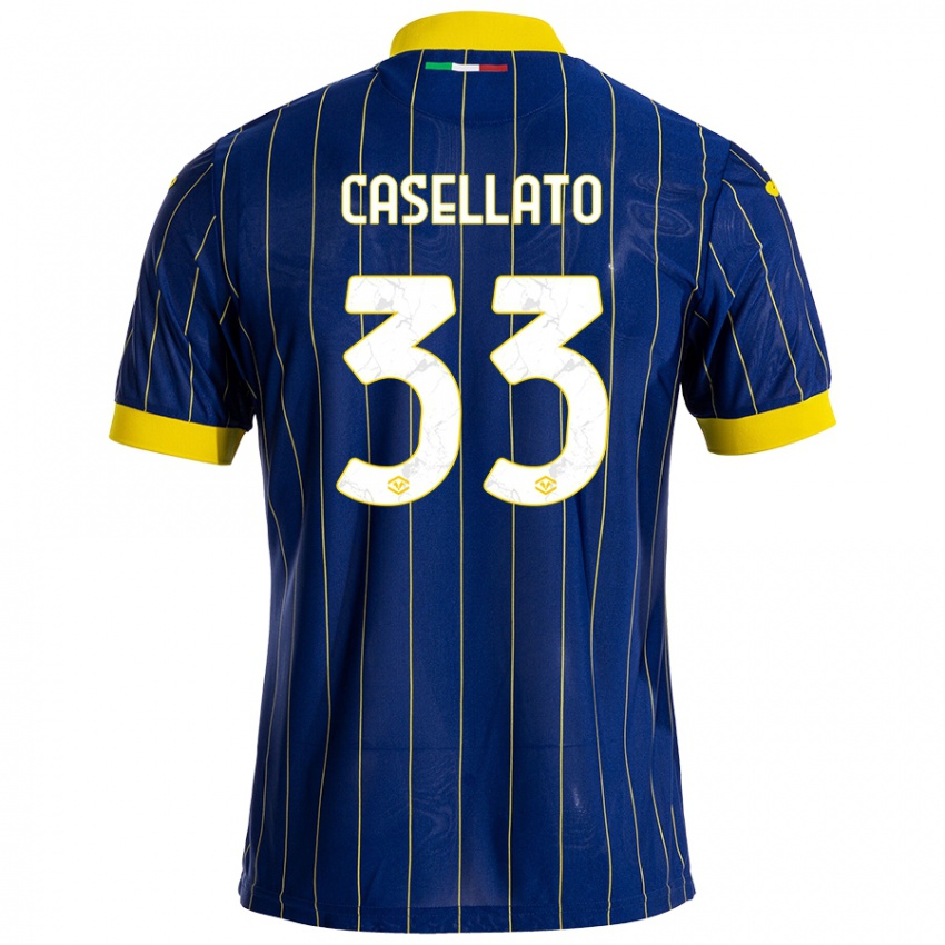 Kinder Elisa Casellato #33 Blau Gelb Heimtrikot Trikot 2024/25 T-Shirt