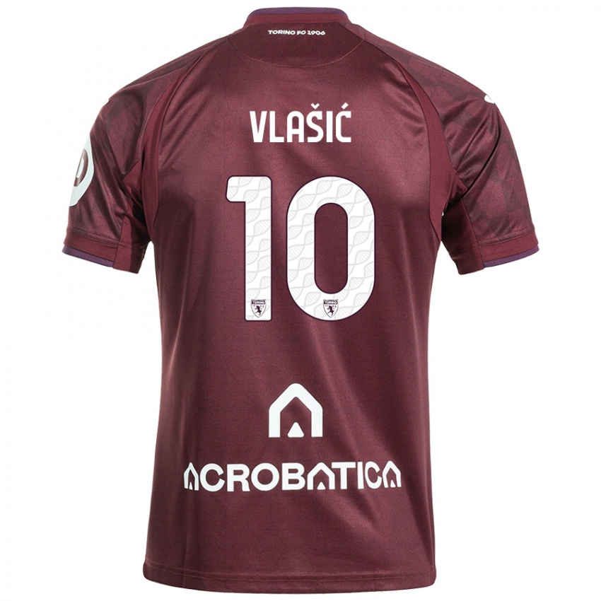 Kinder Nikola Vlasic #10 Kastanienbraun Weiß Heimtrikot Trikot 2024/25 T-Shirt