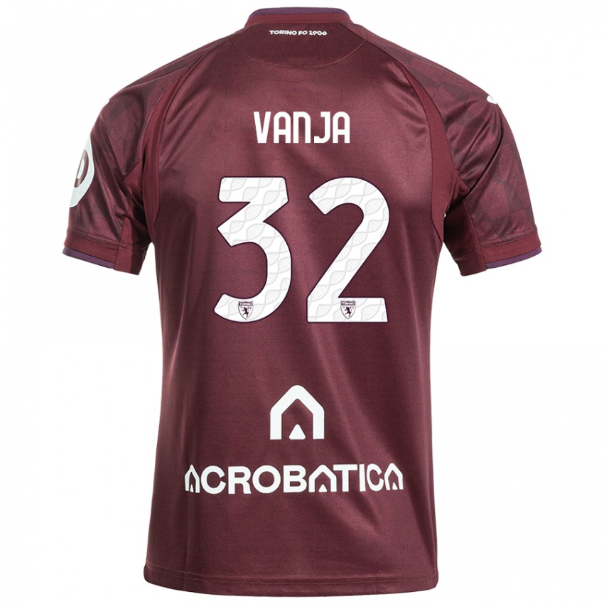 Kinder Vanja Milinković-Savić #32 Kastanienbraun Weiß Heimtrikot Trikot 2024/25 T-Shirt