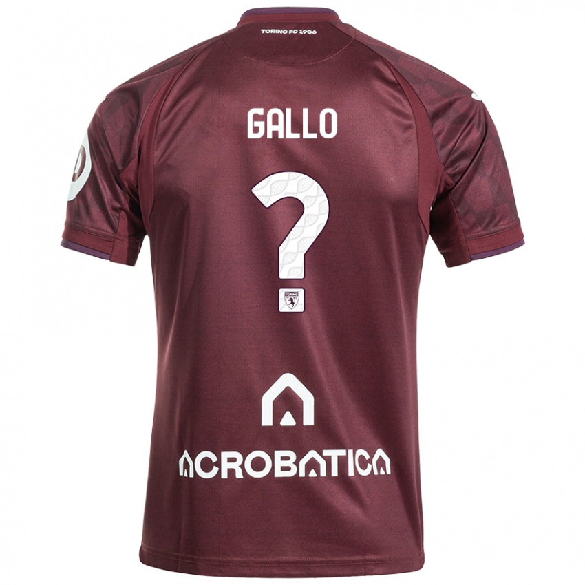 Kinder Tommaso Gallo #0 Kastanienbraun Weiß Heimtrikot Trikot 2024/25 T-Shirt