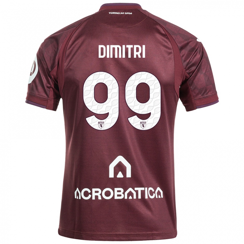 Kinder Matteo Dimitri #99 Kastanienbraun Weiß Heimtrikot Trikot 2024/25 T-Shirt