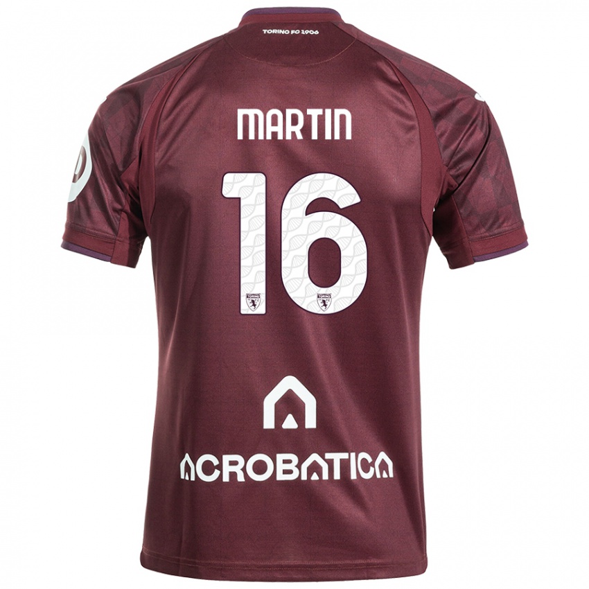 Kinder Francesca Martin #16 Kastanienbraun Weiß Heimtrikot Trikot 2024/25 T-Shirt