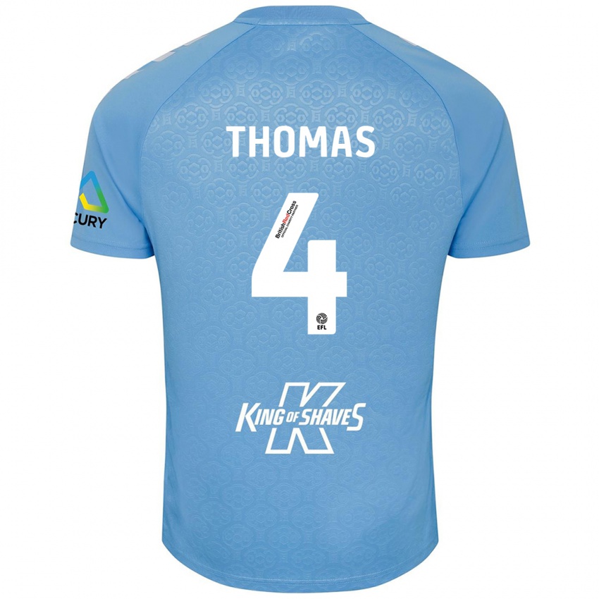 Kinder Bobby Thomas #4 Blau Weiß Heimtrikot Trikot 2024/25 T-Shirt