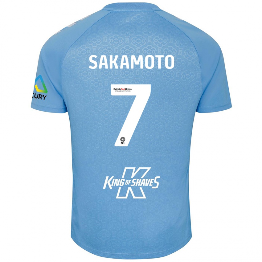 Kinder Tatsuhiro Sakamoto #7 Blau Weiß Heimtrikot Trikot 2024/25 T-Shirt