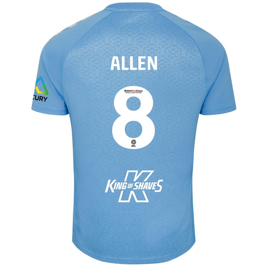 Kinder Jamie Allen #8 Blau Weiß Heimtrikot Trikot 2024/25 T-Shirt