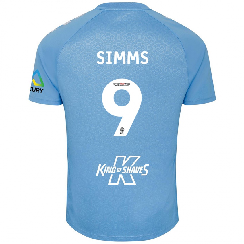 Kinder Ellis Simms #9 Blau Weiß Heimtrikot Trikot 2024/25 T-Shirt