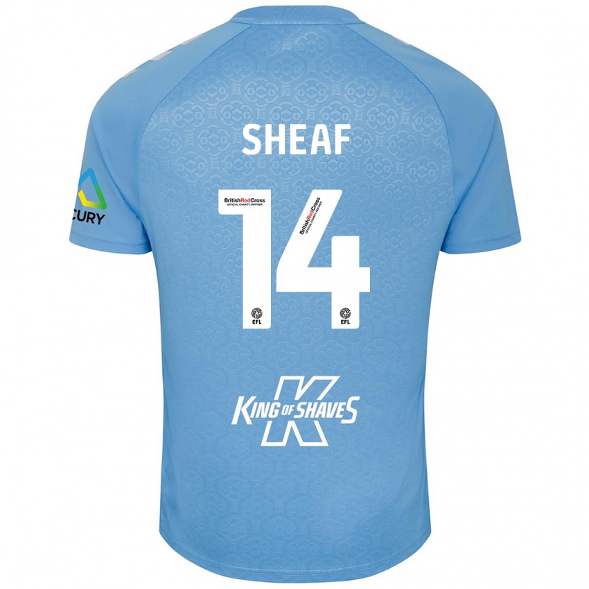 Kinder Ben Sheaf #14 Blau Weiß Heimtrikot Trikot 2024/25 T-Shirt