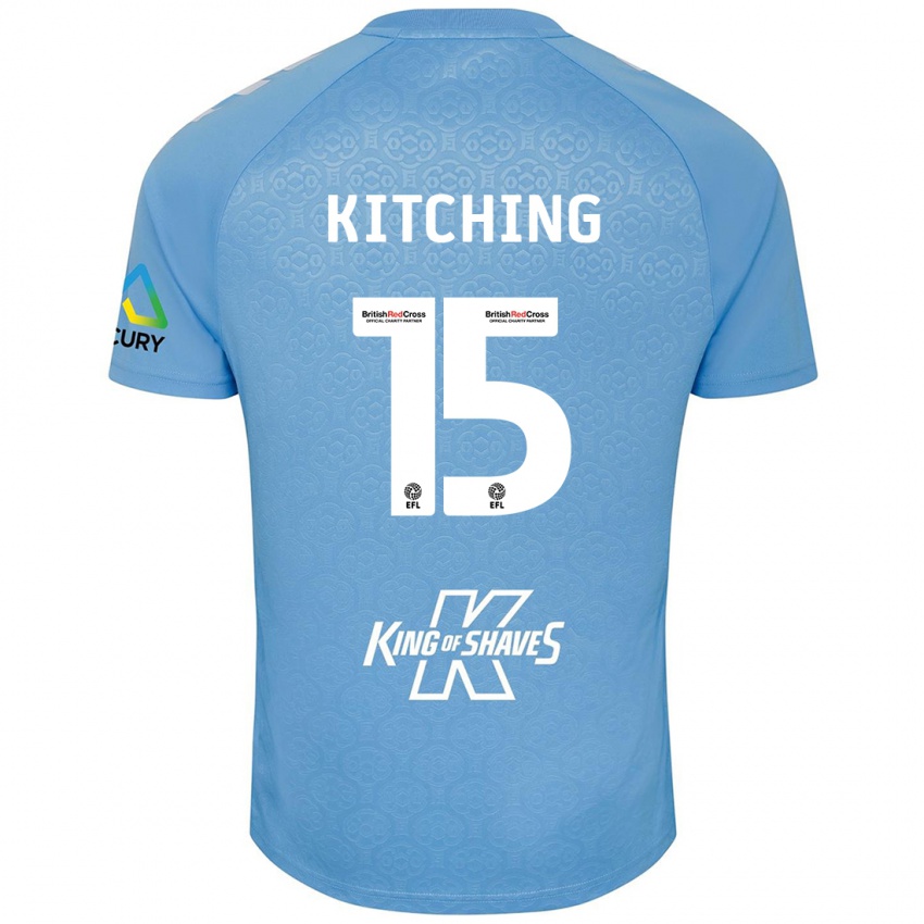 Kinder Liam Kitching #15 Blau Weiß Heimtrikot Trikot 2024/25 T-Shirt