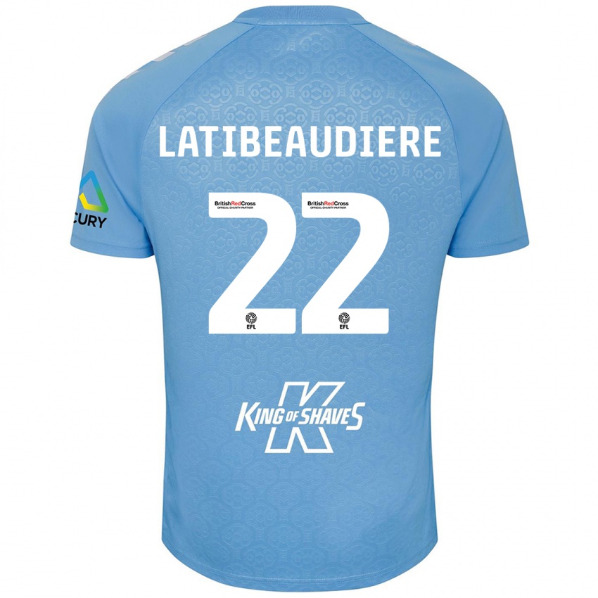 Kinder Joel Latibeaudiere #22 Blau Weiß Heimtrikot Trikot 2024/25 T-Shirt