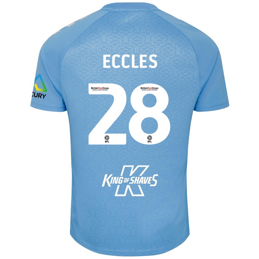 Kinder Josh Eccles #28 Blau Weiß Heimtrikot Trikot 2024/25 T-Shirt