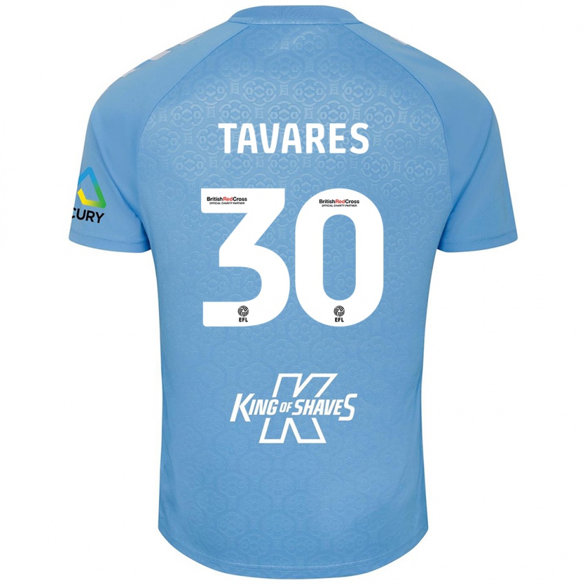 Kinder Fábio Tavares #30 Blau Weiß Heimtrikot Trikot 2024/25 T-Shirt