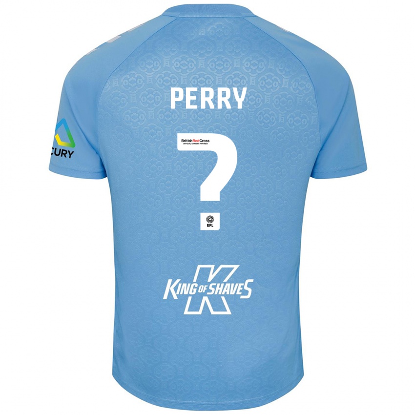 Kinder Callum Perry #0 Blau Weiß Heimtrikot Trikot 2024/25 T-Shirt