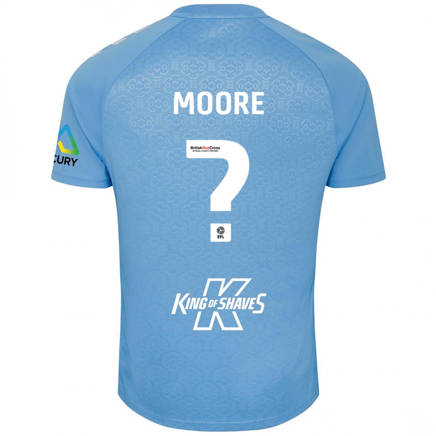 Kinder Isaac Moore #0 Blau Weiß Heimtrikot Trikot 2024/25 T-Shirt