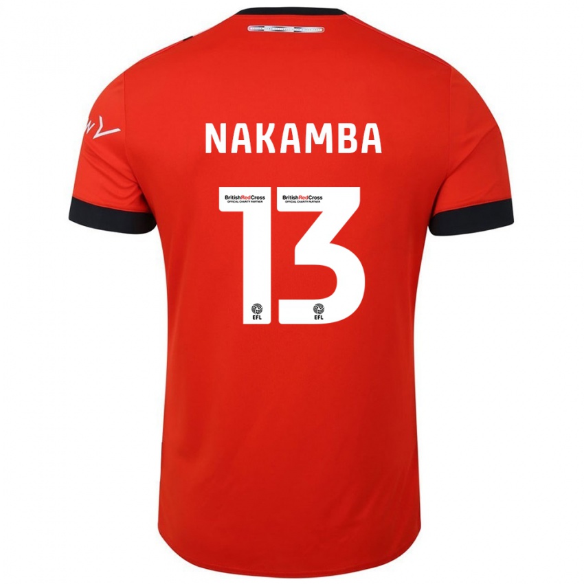 Kinder Marvelous Nakamba #13 Orange Schwarz Heimtrikot Trikot 2024/25 T-Shirt