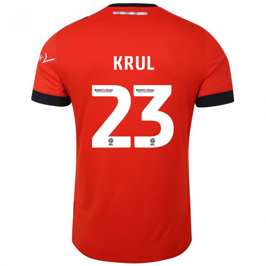 Kinder Tim Krul #23 Orange Schwarz Heimtrikot Trikot 2024/25 T-Shirt