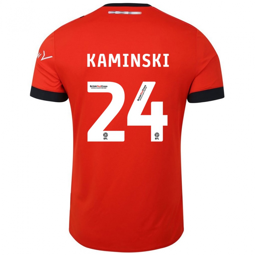 Kinder Thomas Kaminski #24 Orange Schwarz Heimtrikot Trikot 2024/25 T-Shirt