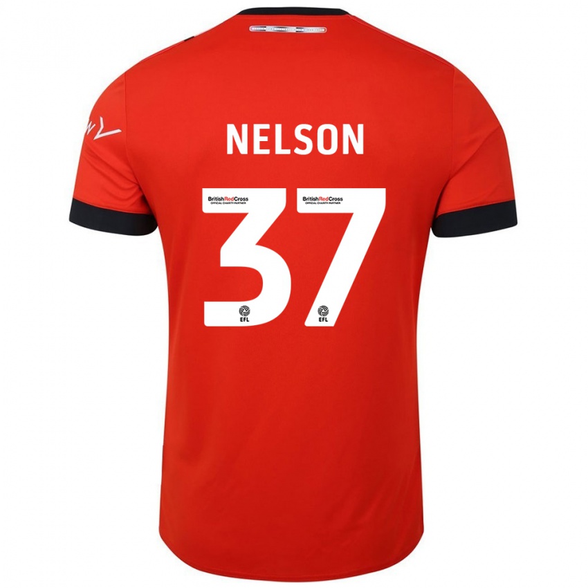 Kinder Zack Nelson #37 Orange Schwarz Heimtrikot Trikot 2024/25 T-Shirt