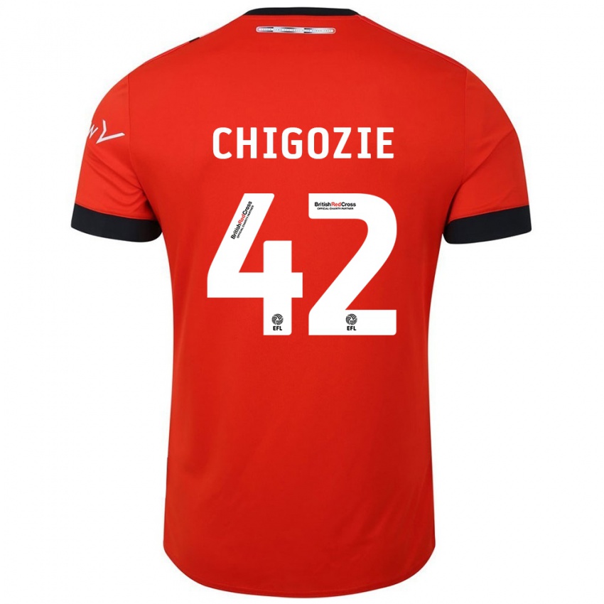 Kinder Christian Chigozie #42 Orange Schwarz Heimtrikot Trikot 2024/25 T-Shirt