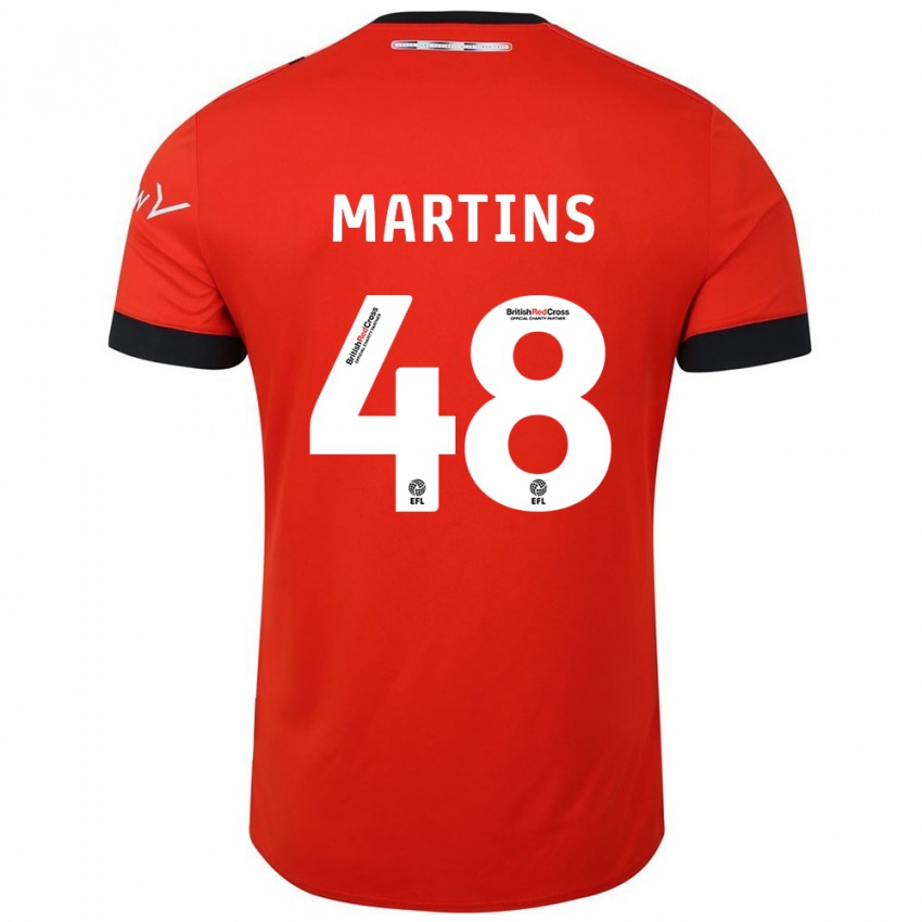 Kinder Dominic Dos Santos Martins #48 Orange Schwarz Heimtrikot Trikot 2024/25 T-Shirt