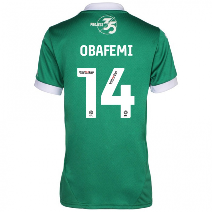 Kinder Michael Obafemi #14 Grün Weiß Heimtrikot Trikot 2024/25 T-Shirt