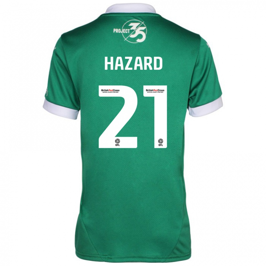 Kinder Conor Hazard #21 Grün Weiß Heimtrikot Trikot 2024/25 T-Shirt