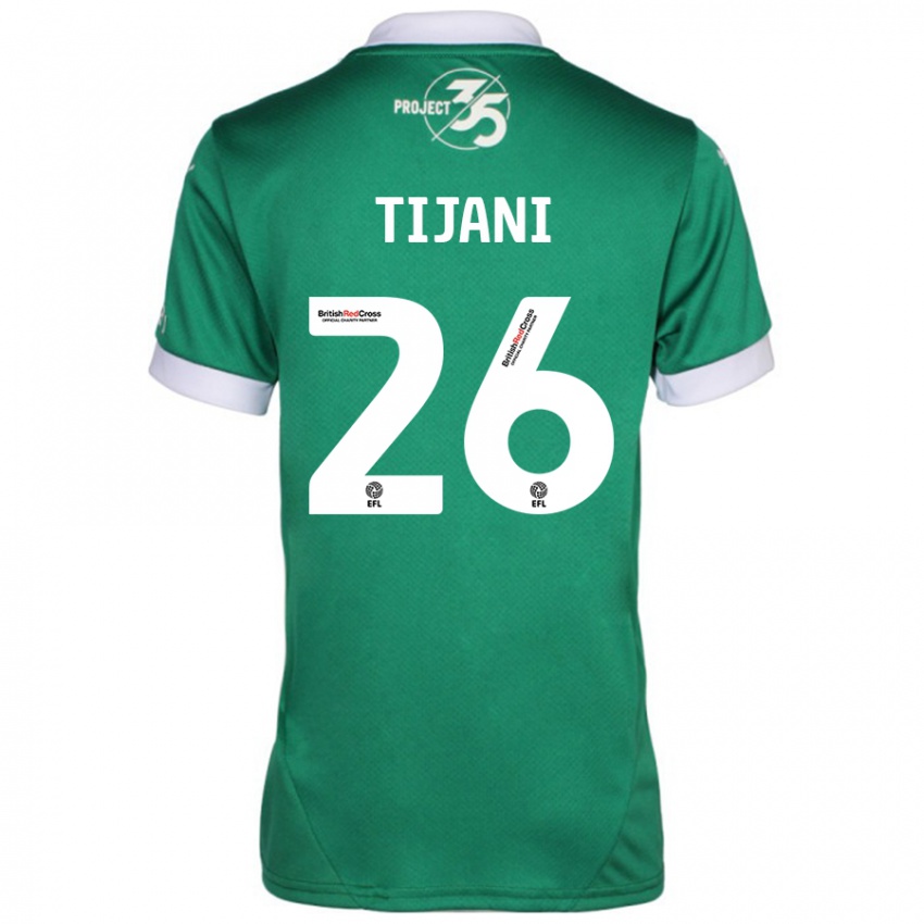 Kinder Muhamed Tijani #26 Grün Weiß Heimtrikot Trikot 2024/25 T-Shirt