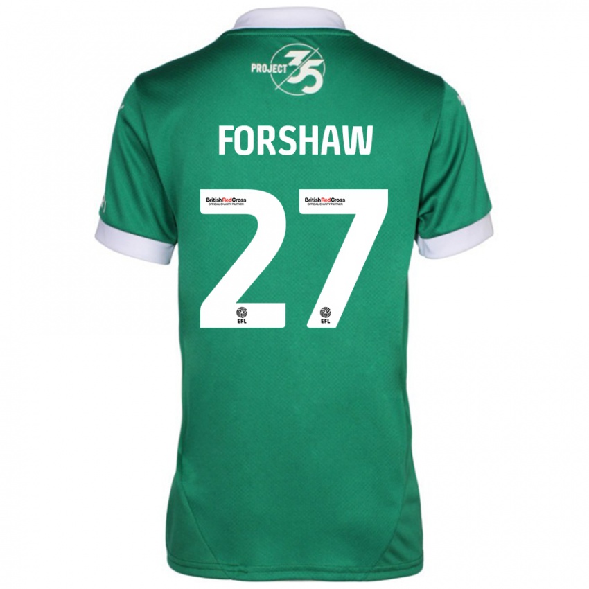 Kinder Adam Forshaw #27 Grün Weiß Heimtrikot Trikot 2024/25 T-Shirt