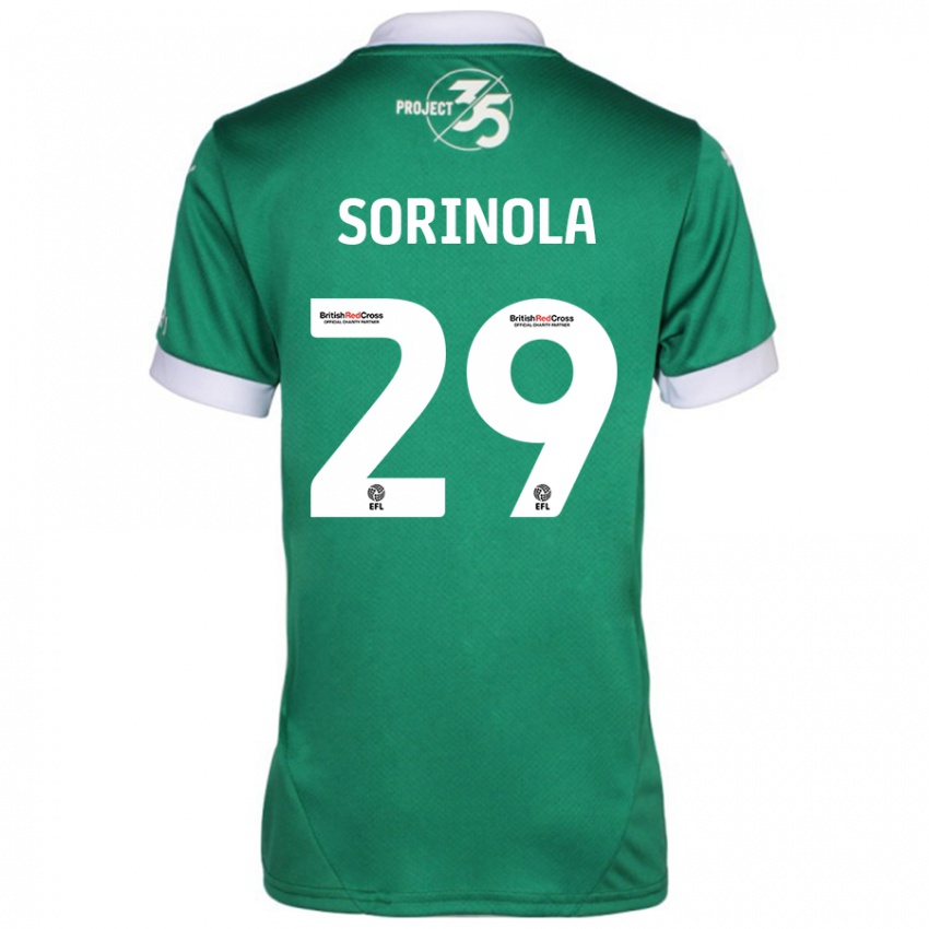 Kinder Matthew Sorinola #29 Grün Weiß Heimtrikot Trikot 2024/25 T-Shirt