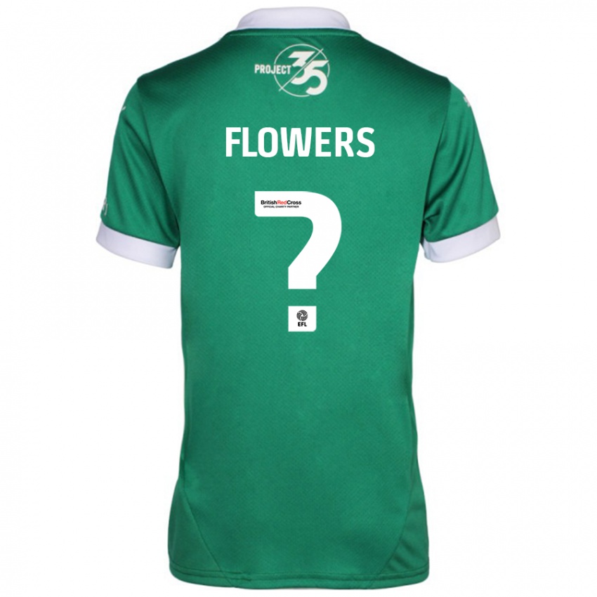 Kinder Lewis Flowers #0 Grün Weiß Heimtrikot Trikot 2024/25 T-Shirt