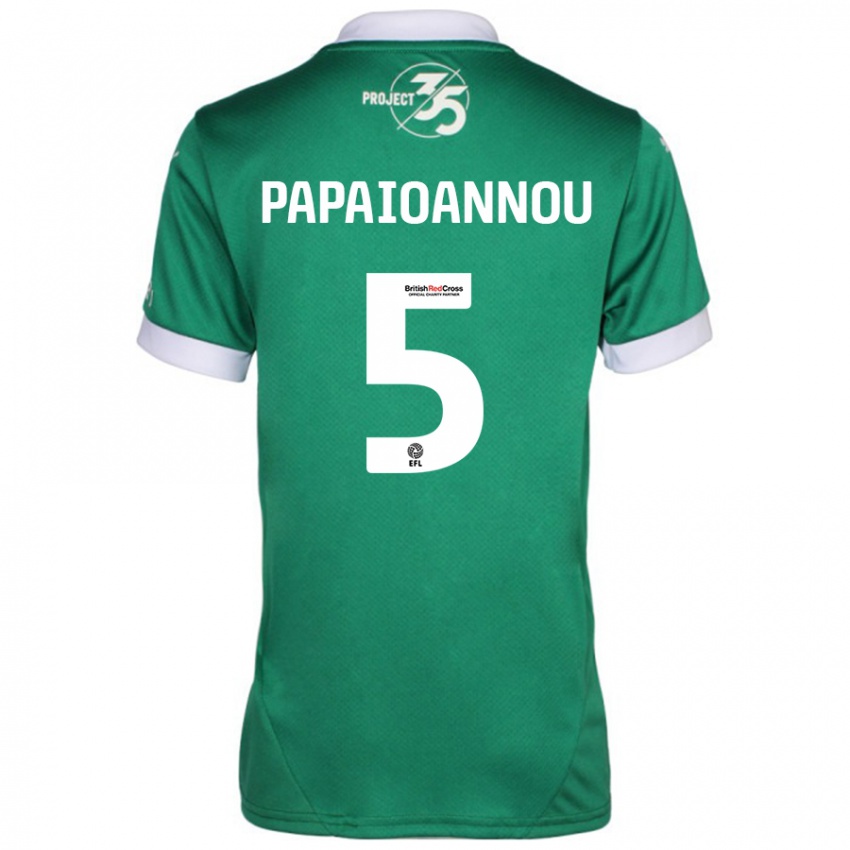 Kinder Panagiota Papaioannou #5 Grün Weiß Heimtrikot Trikot 2024/25 T-Shirt