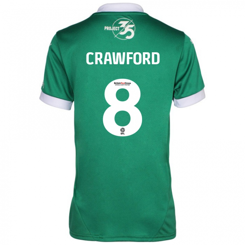 Kinder Imy Crawford #8 Grün Weiß Heimtrikot Trikot 2024/25 T-Shirt