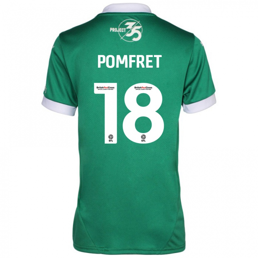 Kinder Taya Pomfret #18 Grün Weiß Heimtrikot Trikot 2024/25 T-Shirt