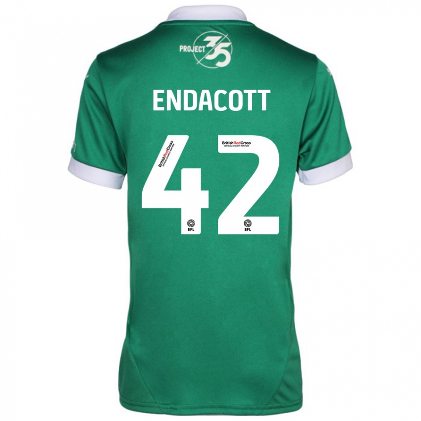 Kinder Jack Endacott #42 Grün Weiß Heimtrikot Trikot 2024/25 T-Shirt