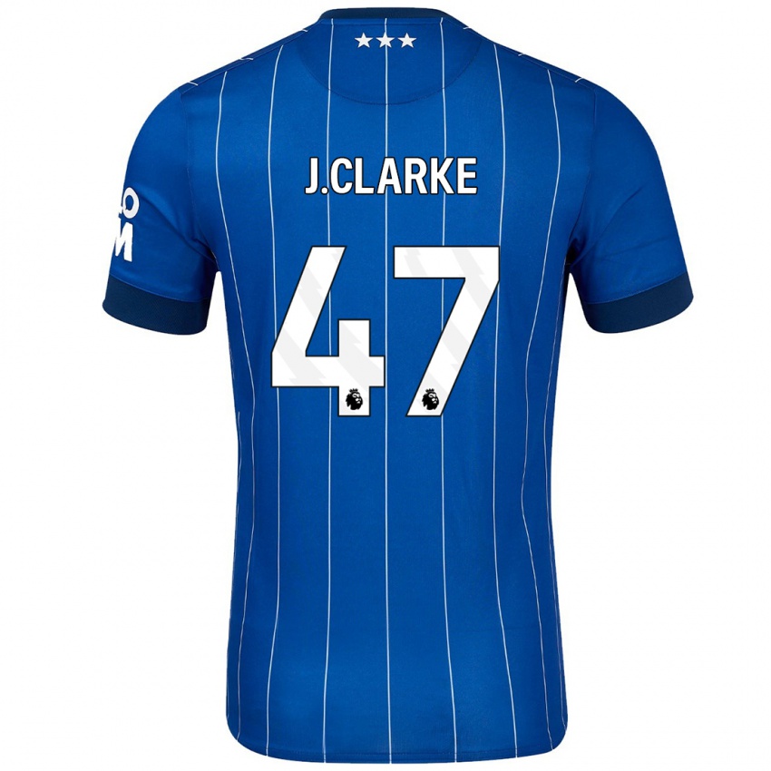 Kinder Jack Clarke #47 Marineblau Heimtrikot Trikot 2024/25 T-Shirt