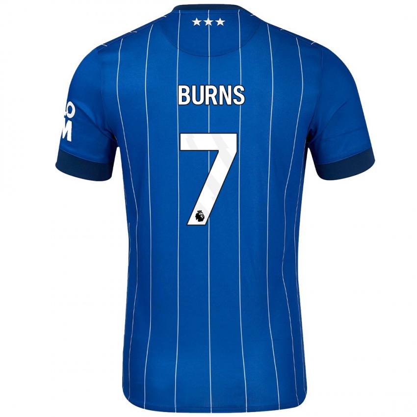 Kinder Wes Burns #7 Marineblau Heimtrikot Trikot 2024/25 T-Shirt