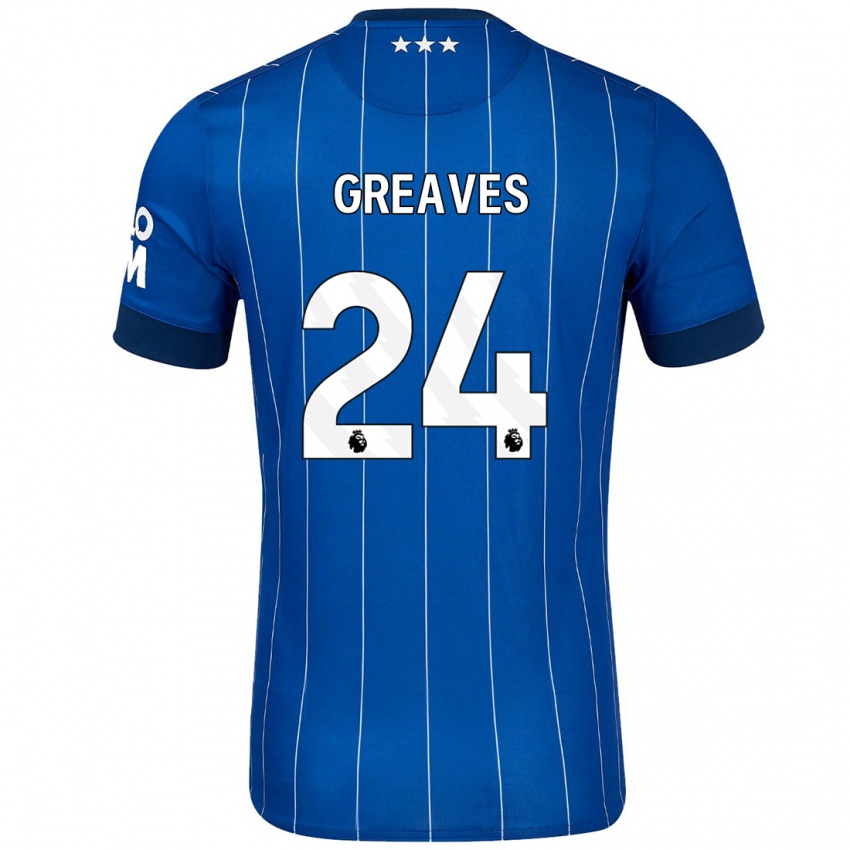 Kinder Jacob Greaves #24 Marineblau Heimtrikot Trikot 2024/25 T-Shirt