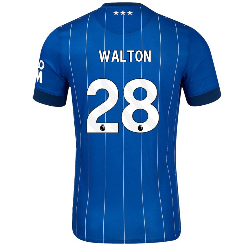 Kinder Christian Walton #28 Marineblau Heimtrikot Trikot 2024/25 T-Shirt