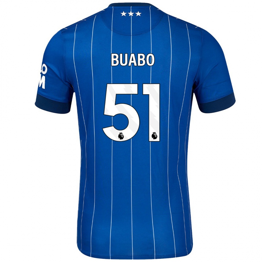 Kinder Gerard Buabo #51 Marineblau Heimtrikot Trikot 2024/25 T-Shirt