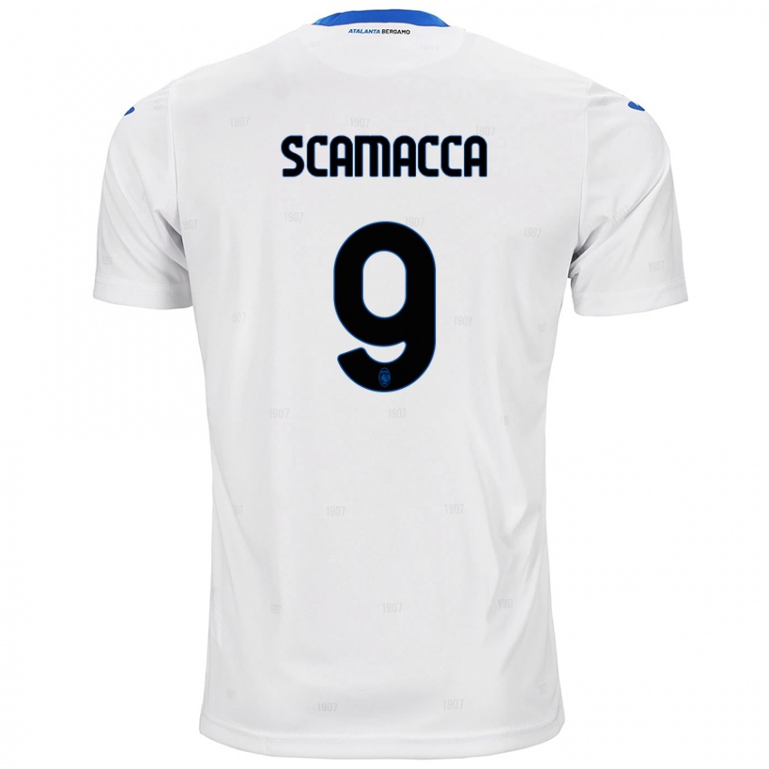 Kinder Gianluca Scamacca #9 Weiß Auswärtstrikot Trikot 2024/25 T-Shirt